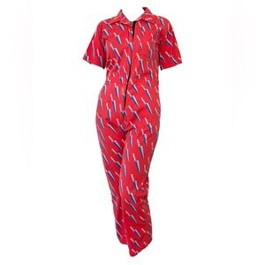 Nooworks Red and Blue Knife 🔪 Patterned Jumpsuit